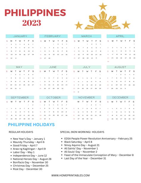 2023 philippines calendar.
